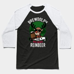 Brewdolph Red nosed Reinbeer Baseball T-Shirt